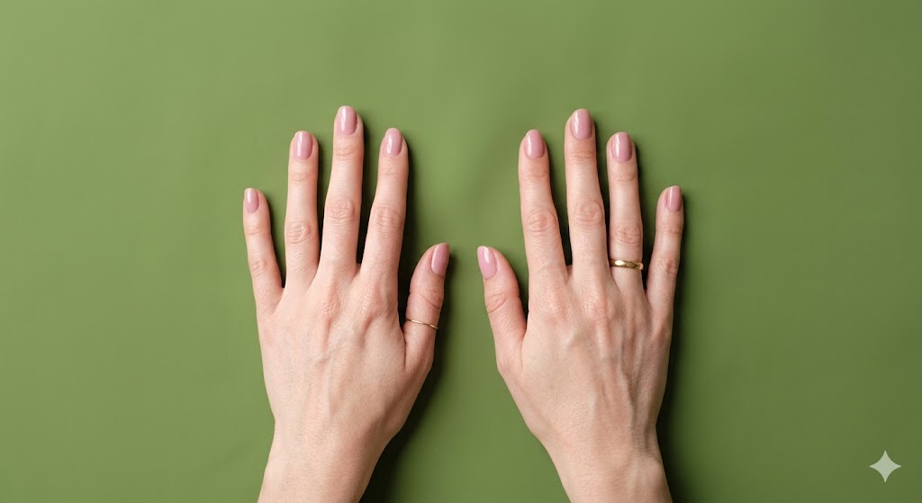 Hands with natural nails